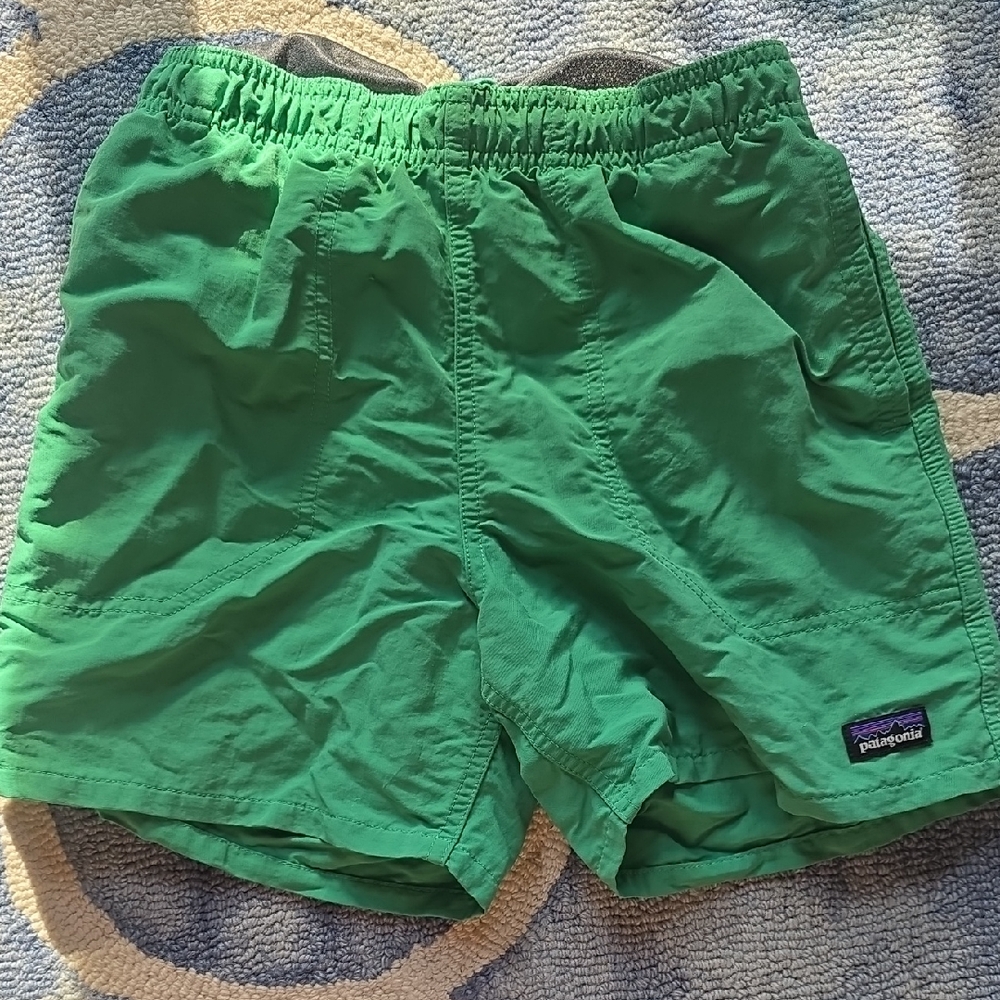 Patagonia Youth Large Green Lined Swim Trunks